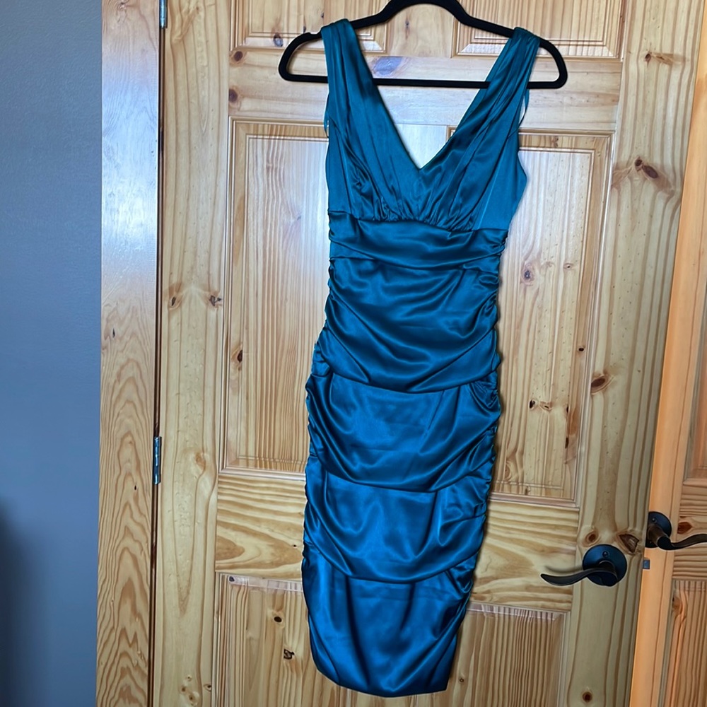 Green Satin Dress